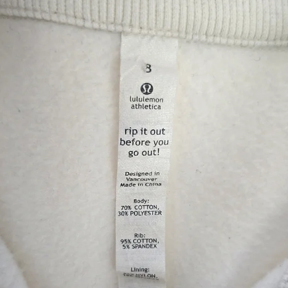 Lululemon Women's Cream Teal Retro Zip-Up Fleece Lined Scuba Jacket Pockets 8 - Picture 11 of 16